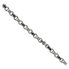 A Platinum Art Deco J & L Hartzberg Sapphire and diamond Bracelet