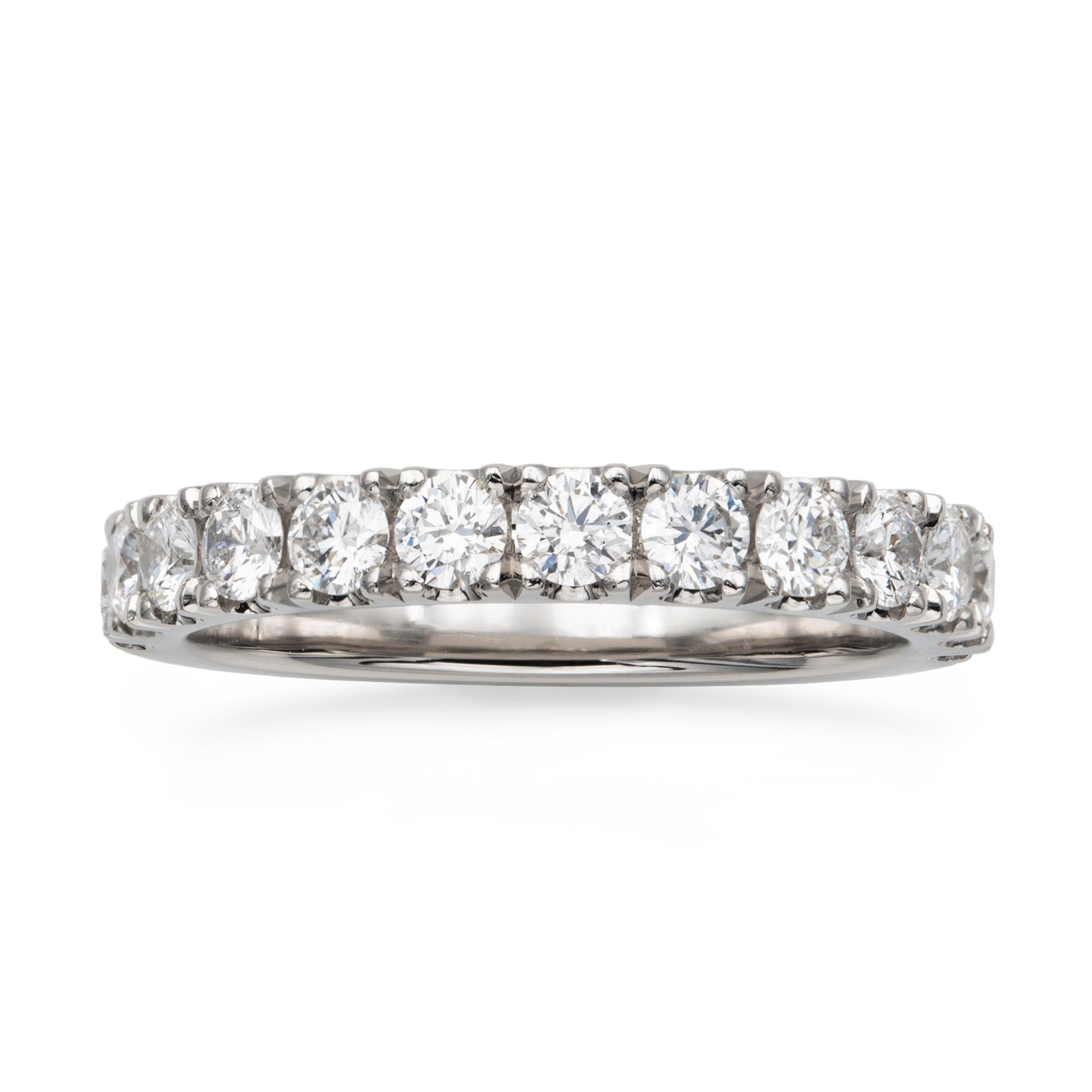 Modern A Platinum Diamond Half Eternity Ring For Sale