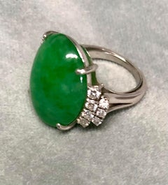 A Platinum, Jadeite and Diamond Ring