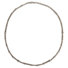 Un collier en platine, diamants 8,74 carats, fait à la main, Fratelli Piccini, taille ronde
