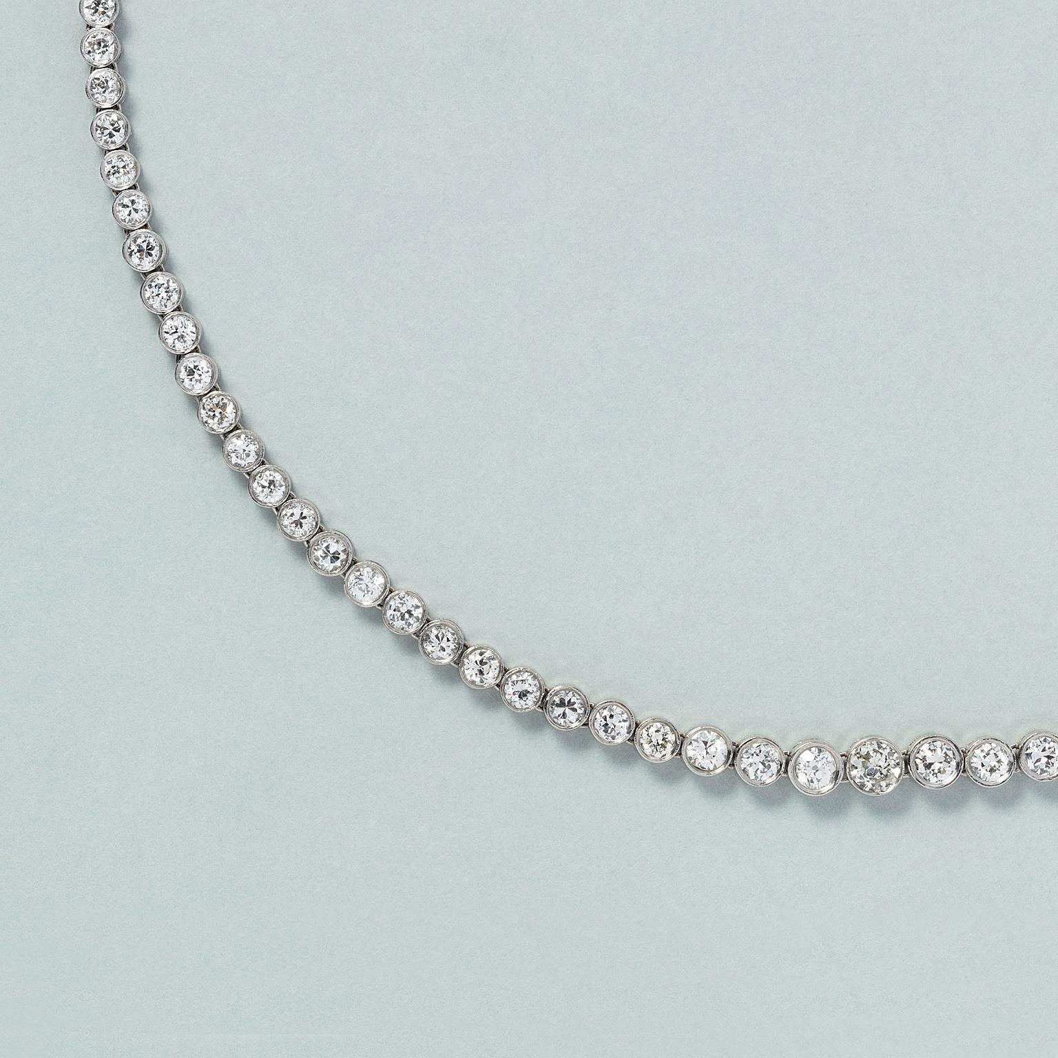 Brilliant Cut A Platinum Necklace with Diamonds For Sale