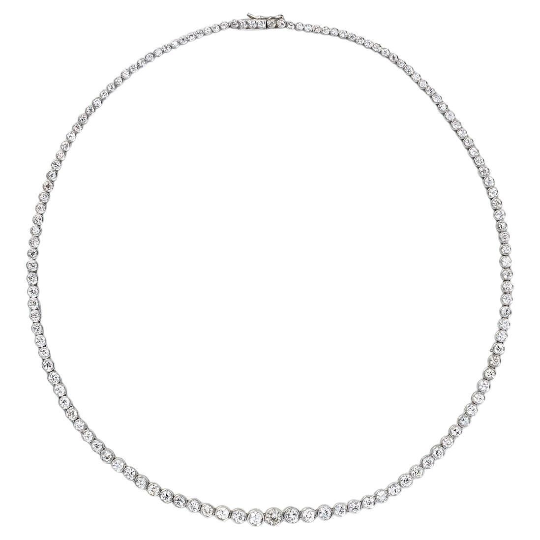 A Platinum Necklace with Diamonds