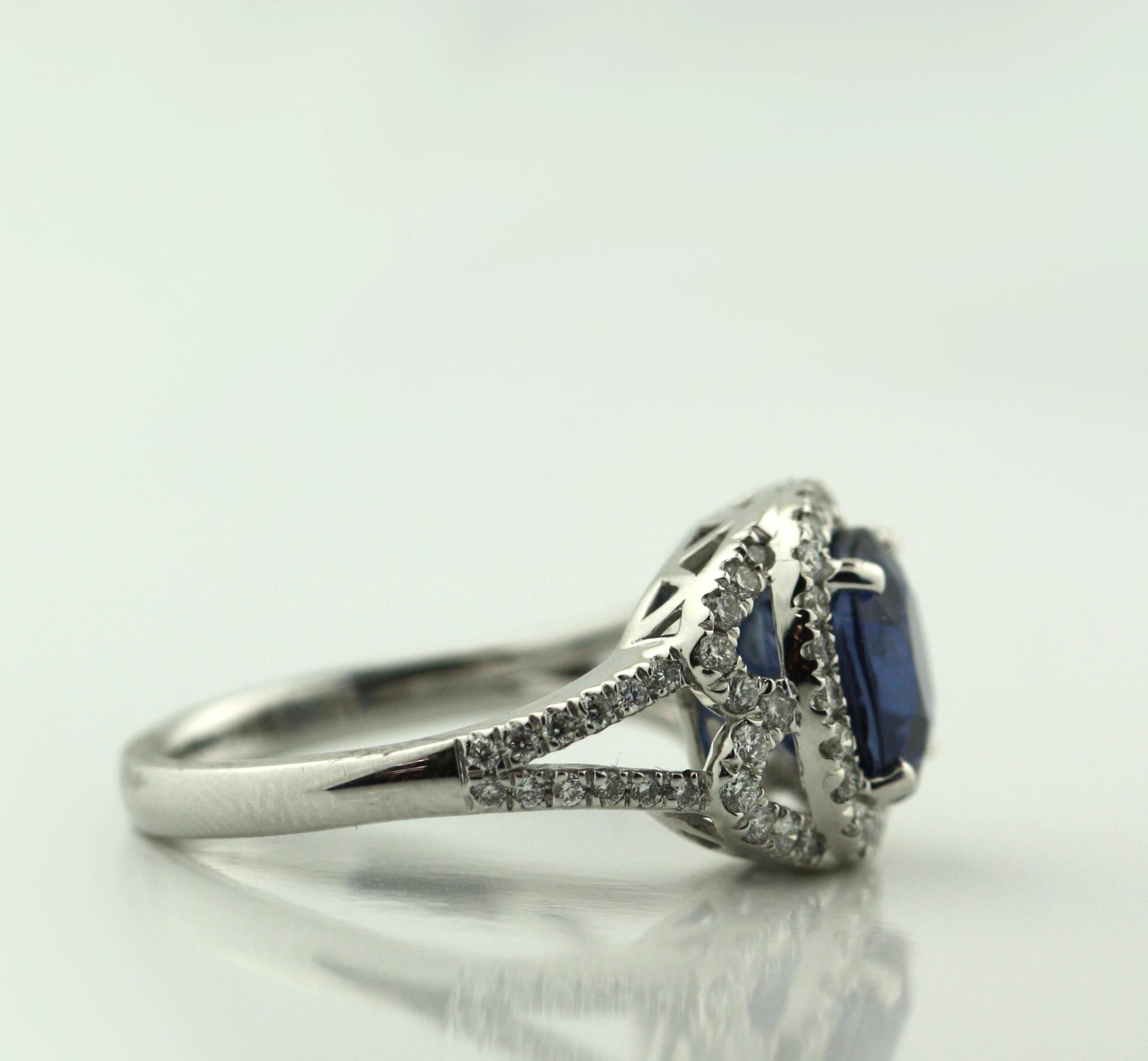 A Platinum Sapphire, and Diamond Ring 1