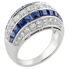 Vintage Platinum, Sapphire & Diamond Ring by Oscar Heyman