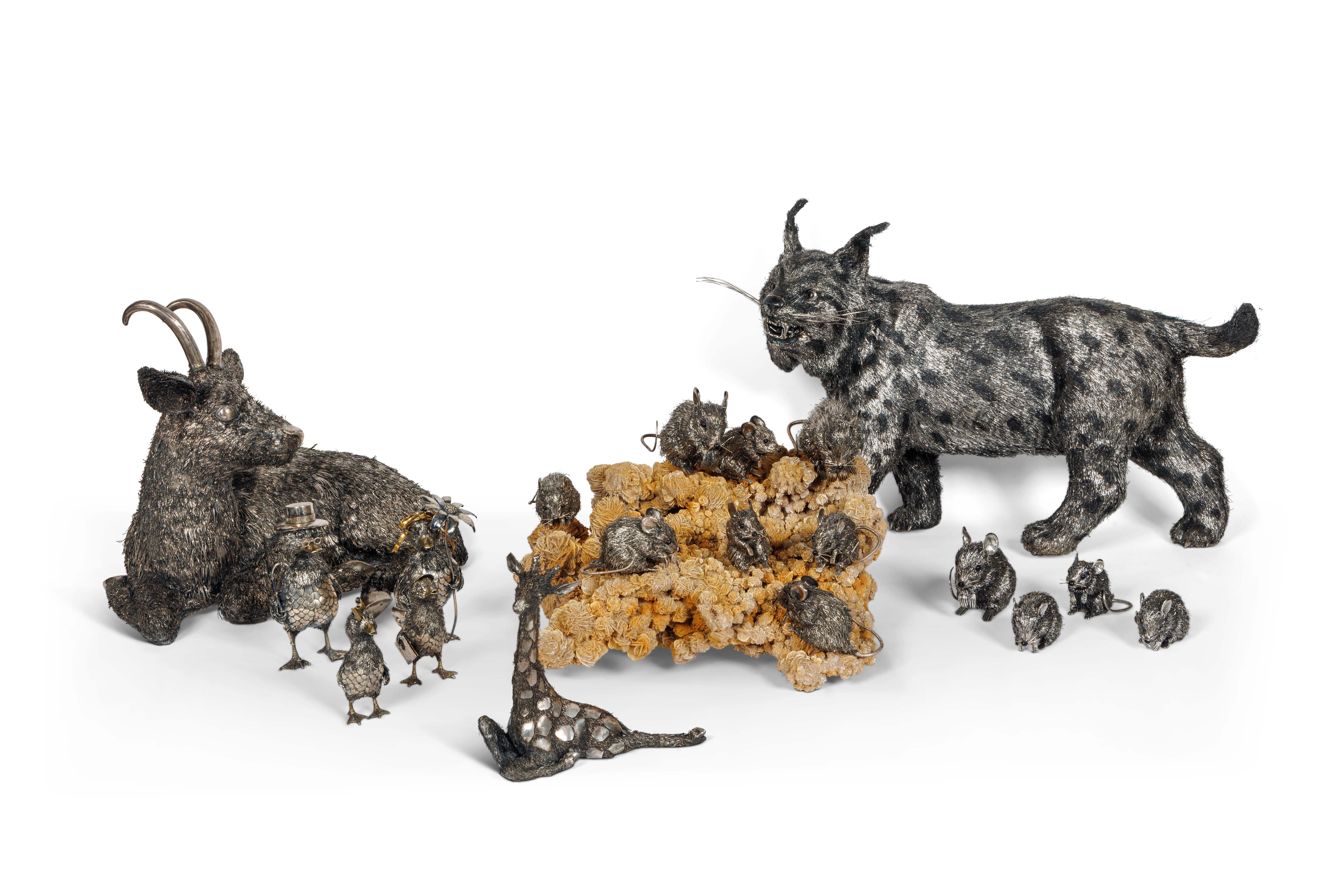 Una juguetona familia de cuatro adorables ratones de plata de ley de Buccellati 6