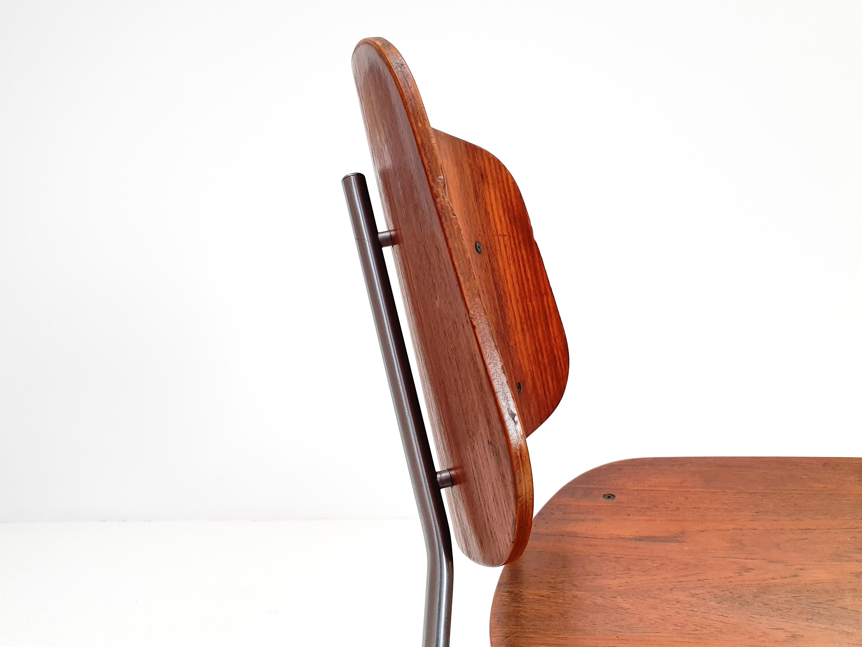 Plywood and Steel Chair by Børge Mogensen, Søborg Møbelfabrik, Denmark, 1953 4