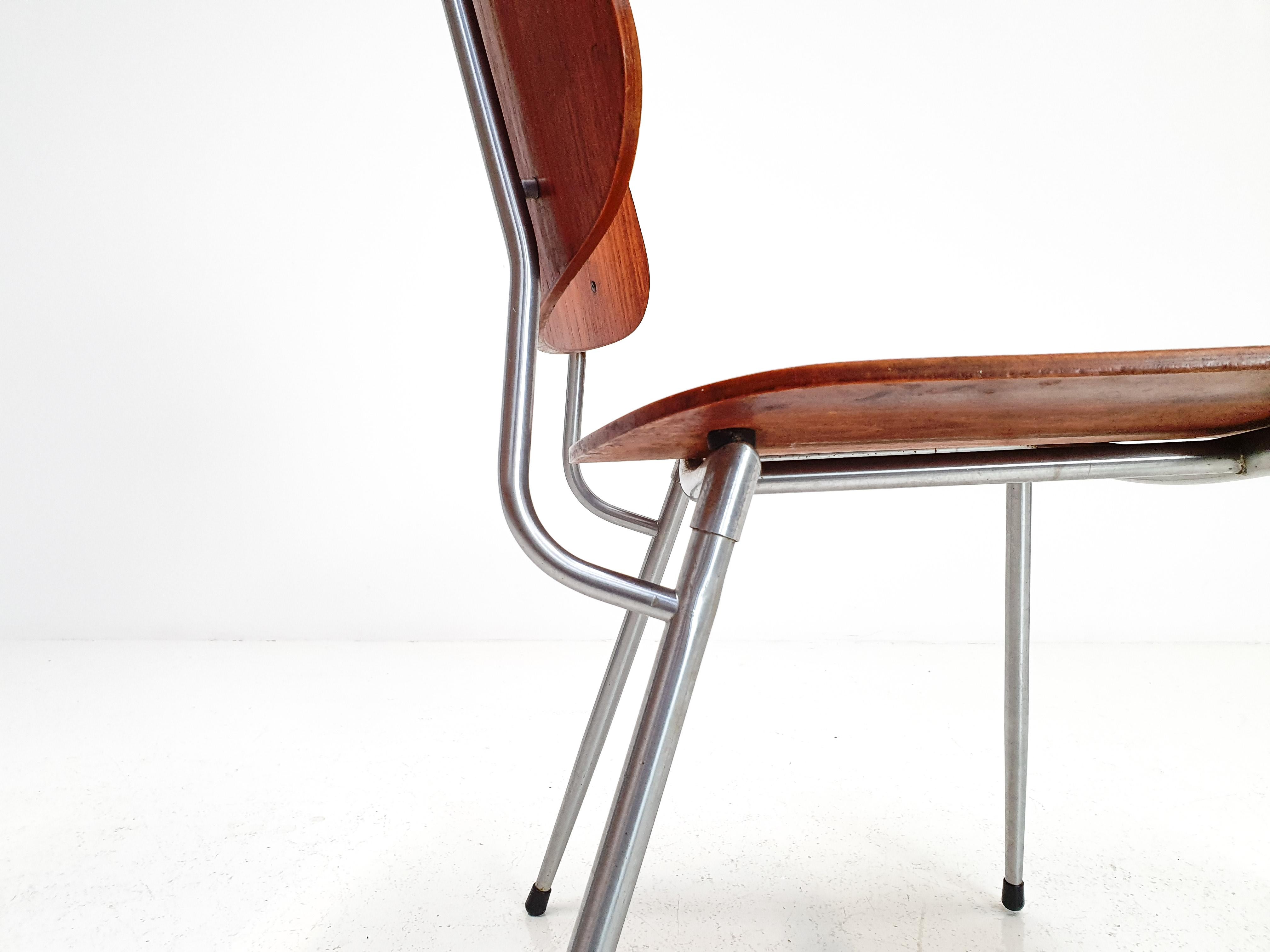 Plywood and Steel Chair by Børge Mogensen, Søborg Møbelfabrik, Denmark, 1953 5