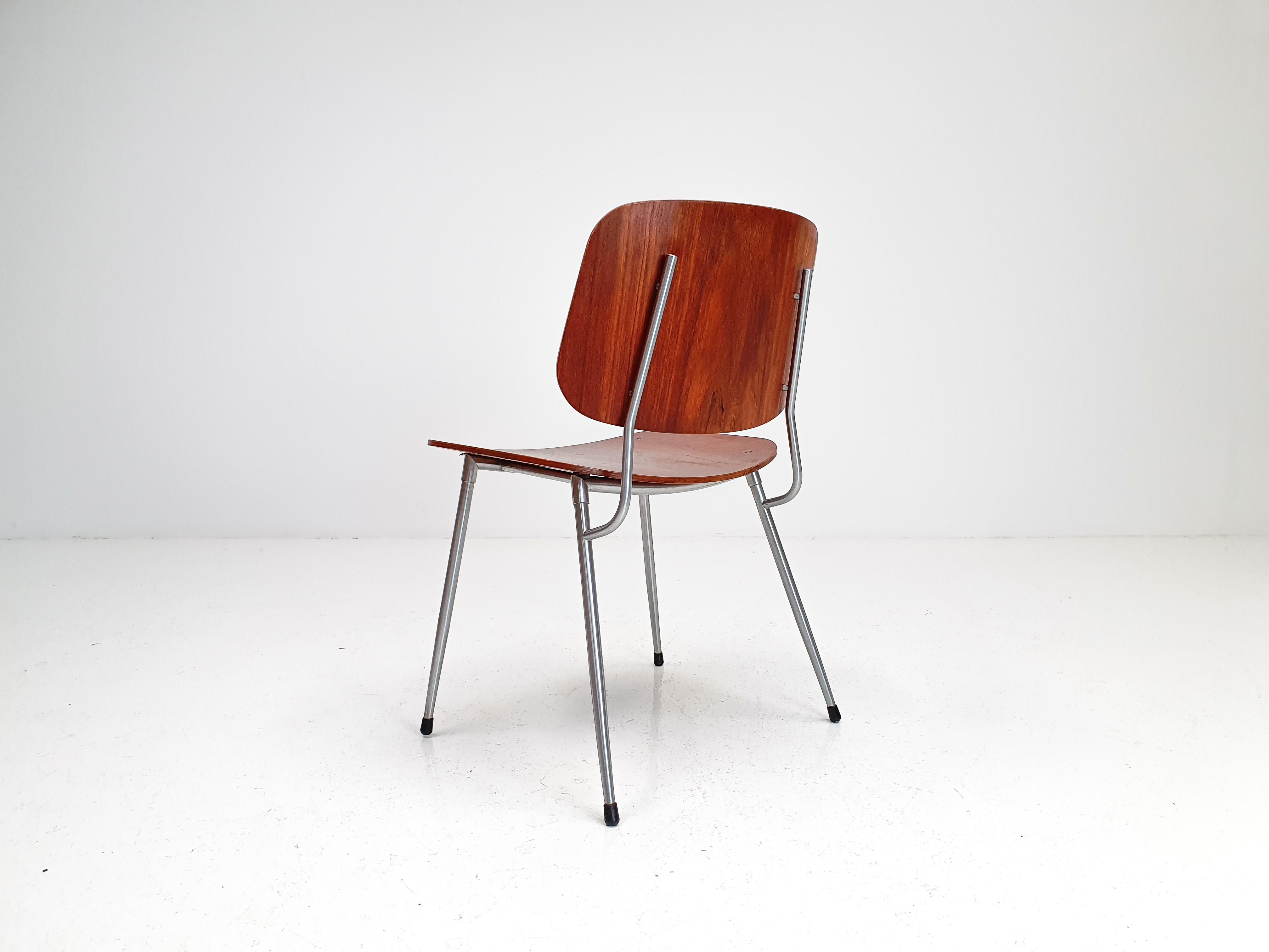 Plywood and Steel Chair by Børge Mogensen, Søborg Møbelfabrik, Denmark, 1953 6