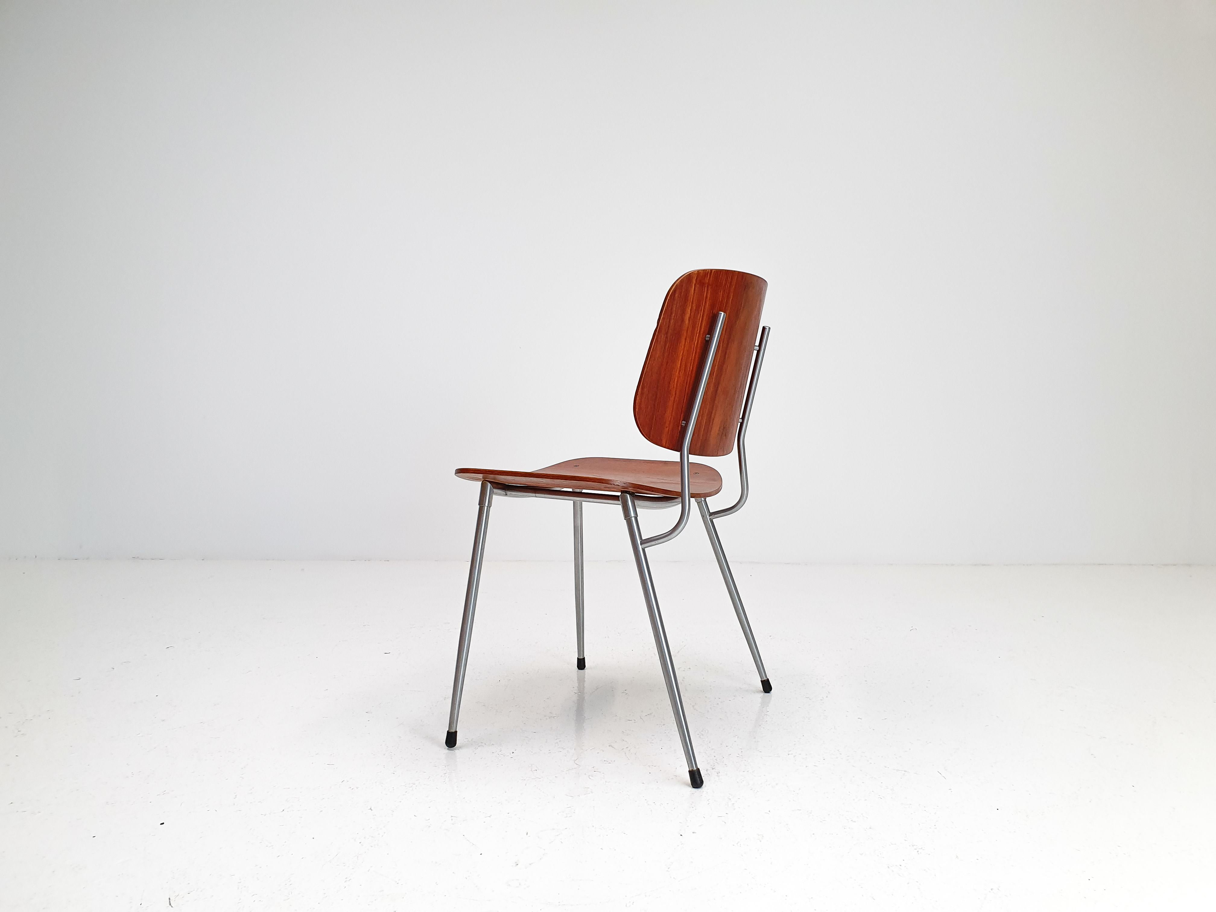 Plywood and Steel Chair by Børge Mogensen, Søborg Møbelfabrik, Denmark, 1953 7