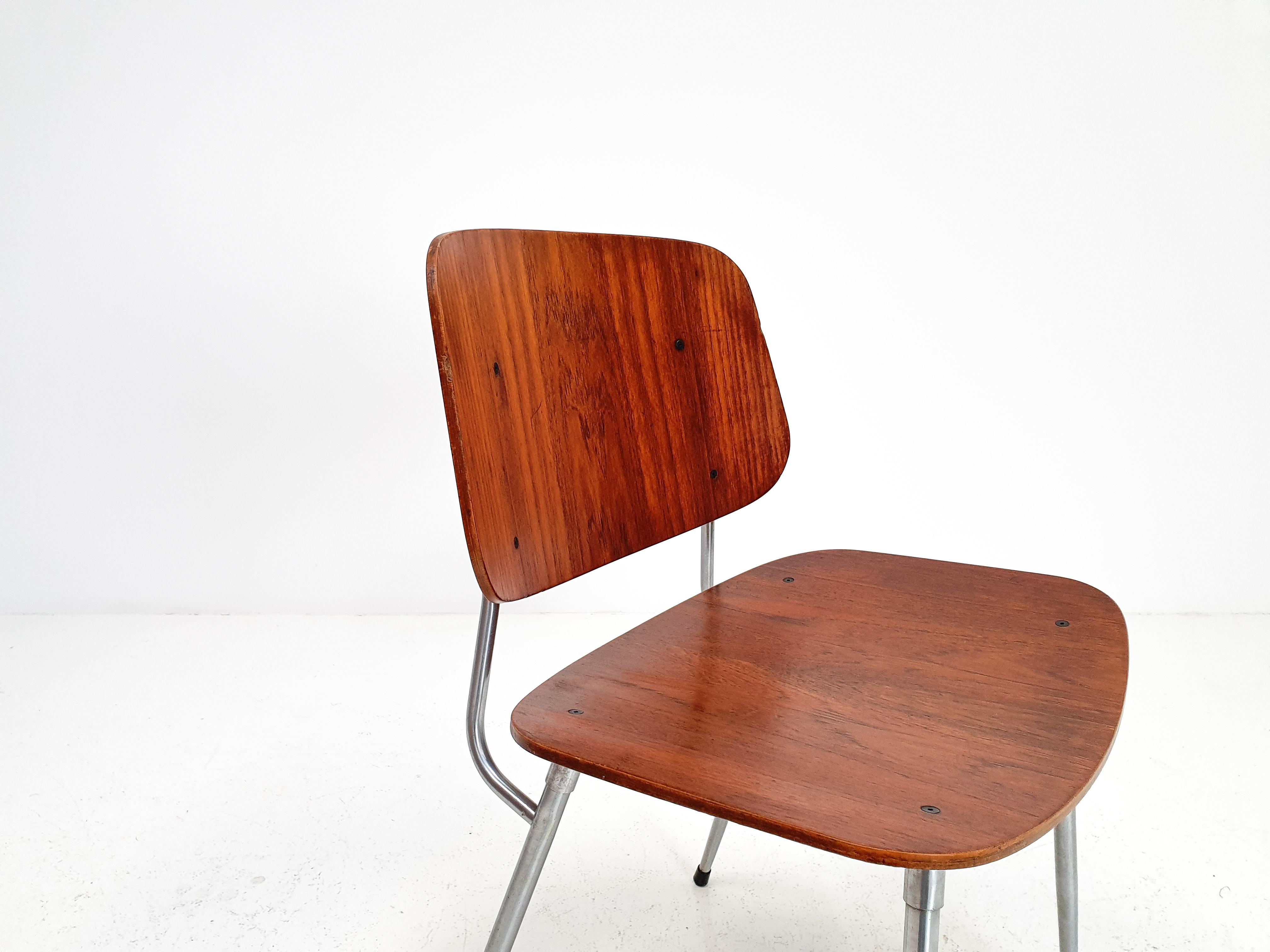 Plywood and Steel Chair by Børge Mogensen, Søborg Møbelfabrik, Denmark, 1953 2