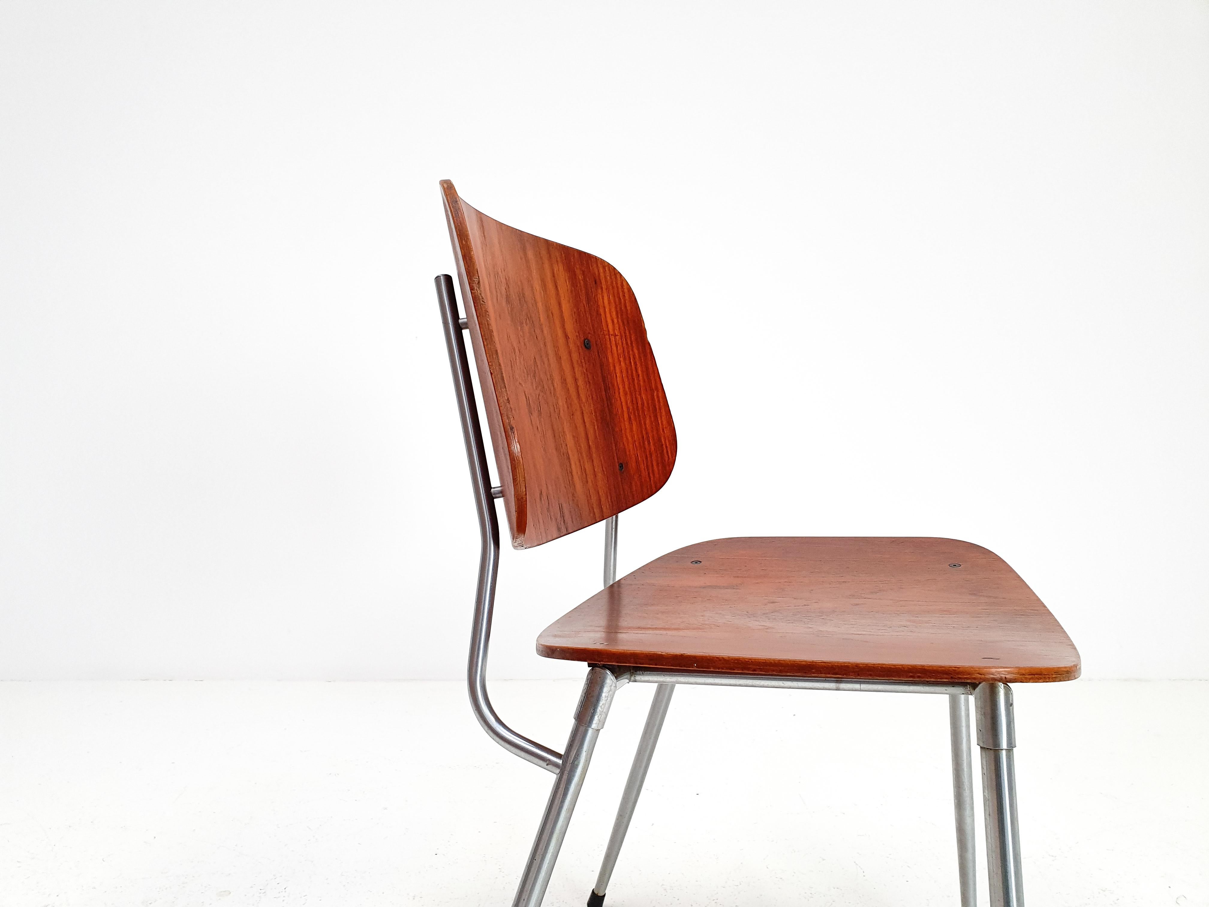 Plywood and Steel Chair by Børge Mogensen, Søborg Møbelfabrik, Denmark, 1953 3