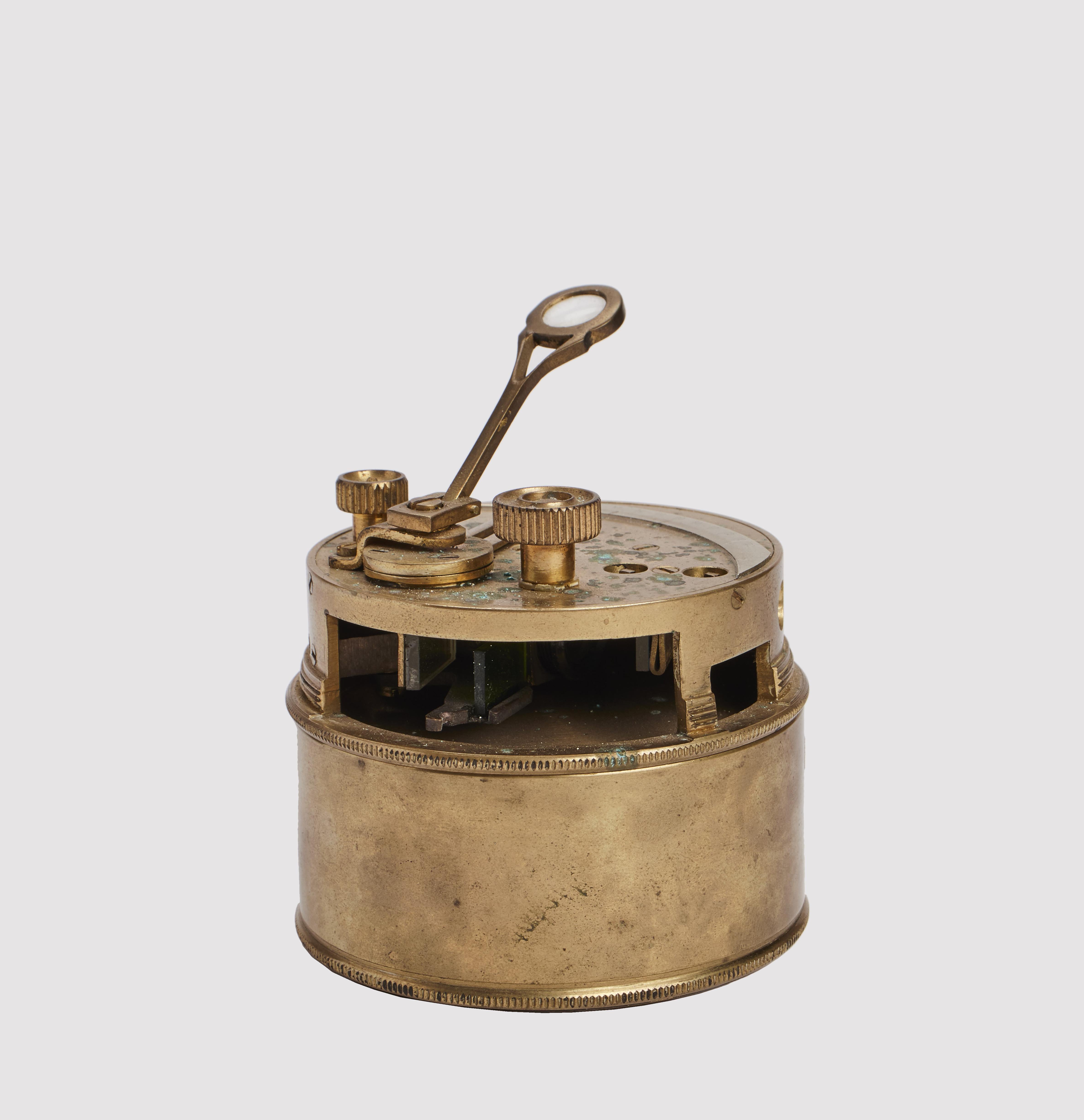 A travel nautical instrument, sextant, to determine the ship’s position. The cover became the base of it. Signed Stanley, London, England circa 1890.