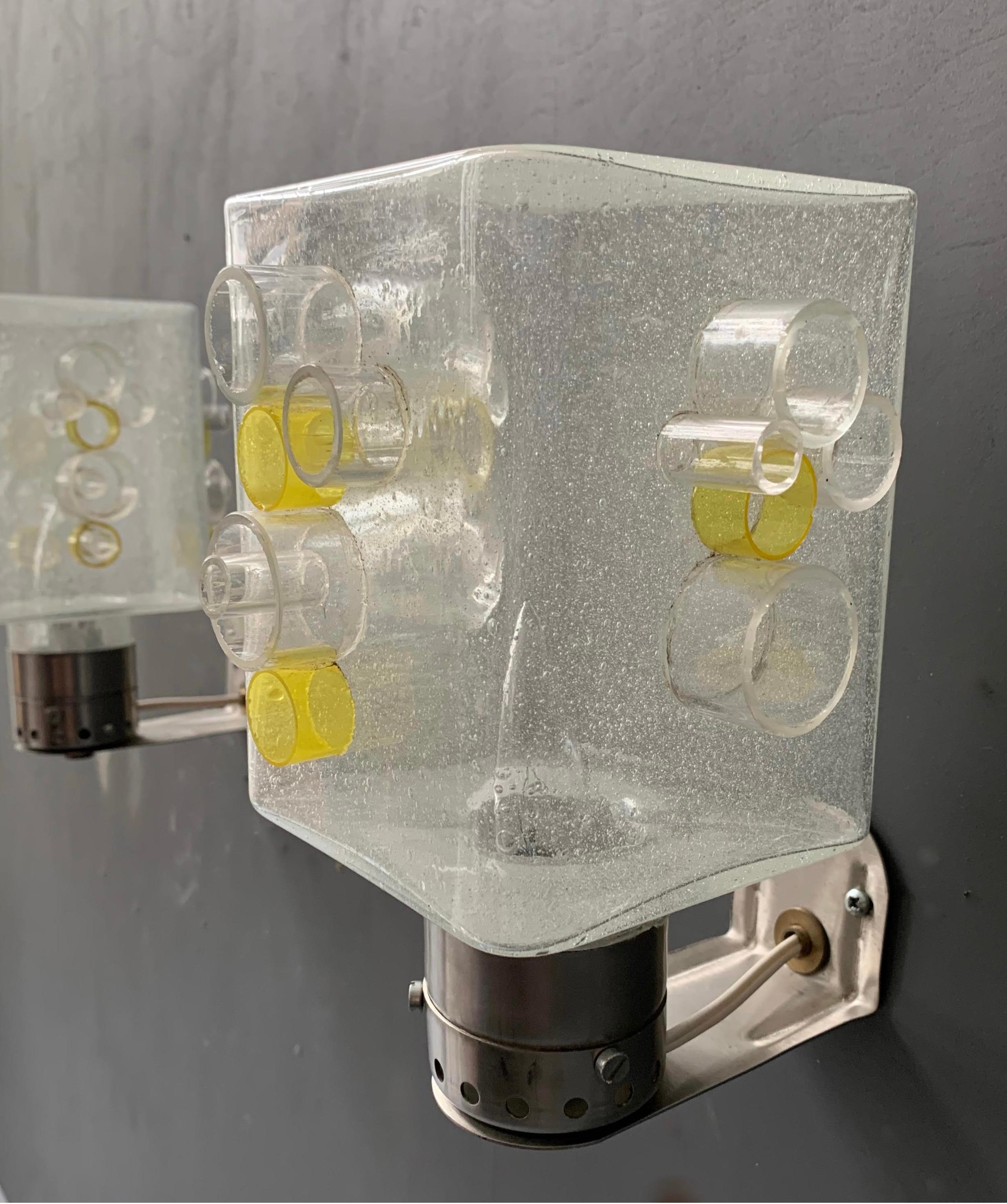 Glass Poliarte MO 36 Pair of Sconces For Sale