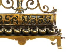 A Polish Brass Hannukah Lamp Circa, late 19th Century