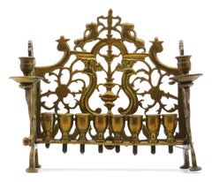 A Polish Brass Hanukkah Lamp, 19th century