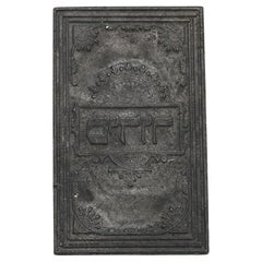 A Polish Metal Printing Block for a Printing Press