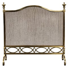 A Polished Brass Fire Screen