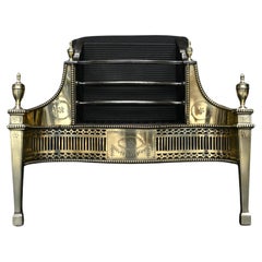 A Polished Brass Georgian Firegrate