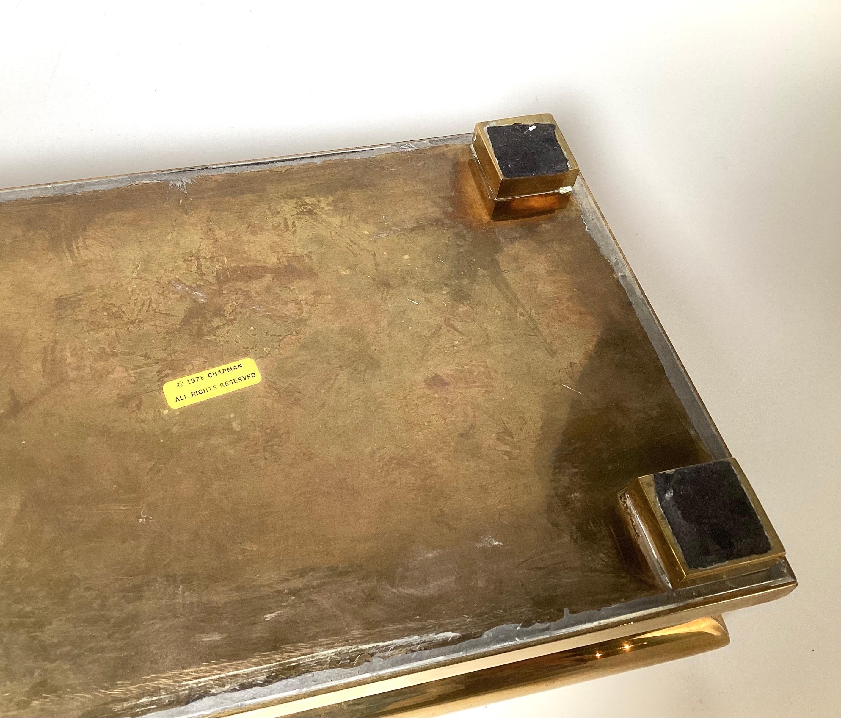 American A Polished Brass Pagoda Box by Chapman, 1970's