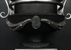 A Polished Cast Iron Urn Firegrate in the Regency Style