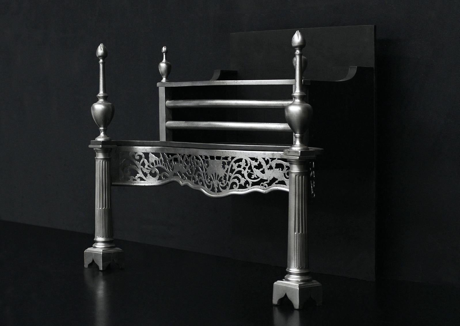 19th Century A Polished Firegrate in the Georgian Style For Sale