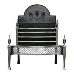 A Polished Steel Firegrate in the Georgian Style