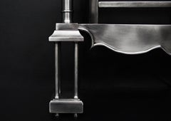 Polished Steel Fire Grate with Turned Uprights