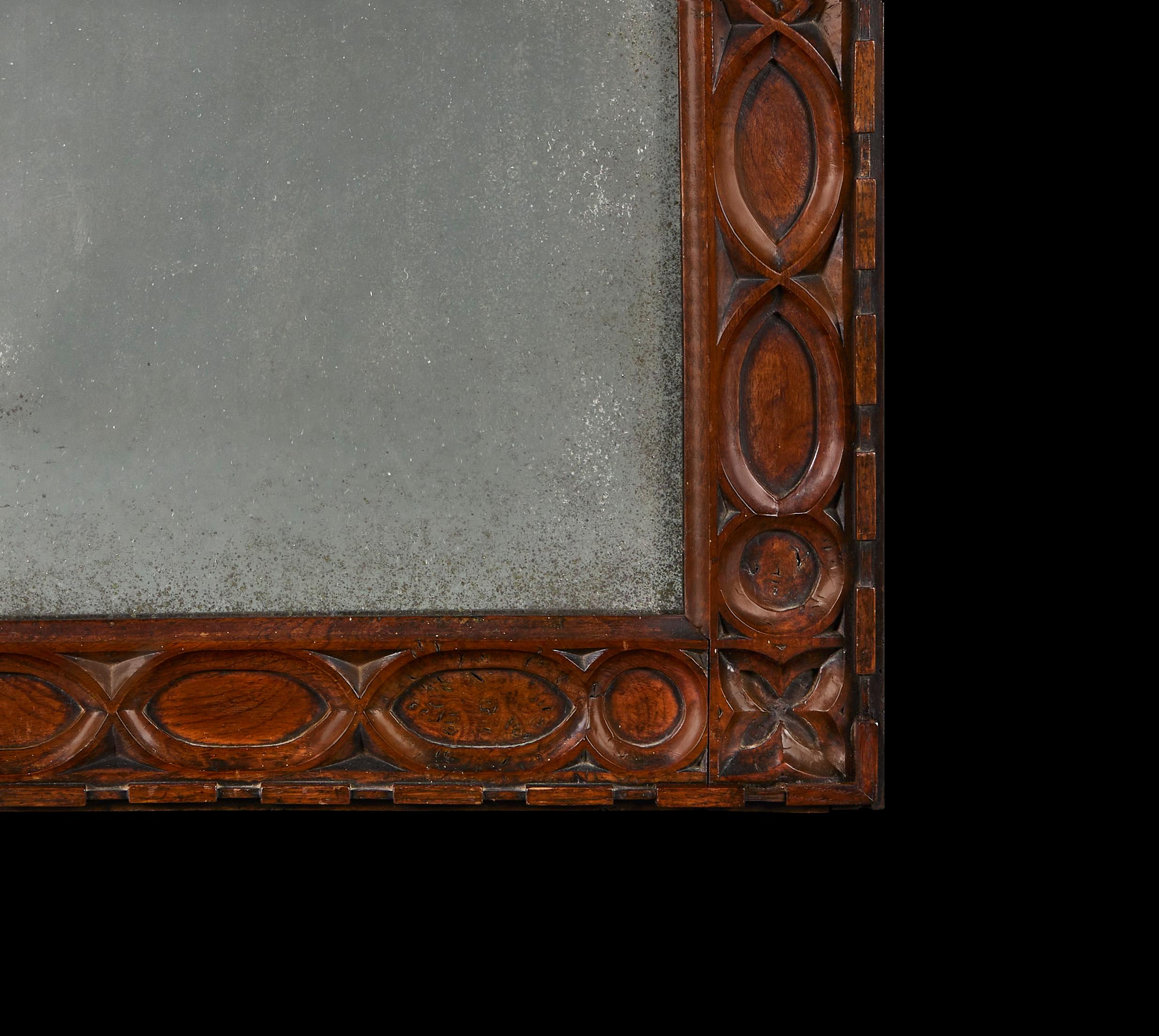 A Pollard Oak Carved Mirror In Good Condition In London, GB