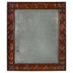 Antique A Pollard Oak Carved Mirror