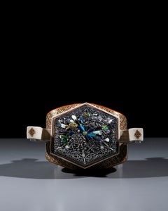 A polychrome Satsuma kōro with a pierced silver and enamelled lid