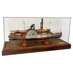 Modèle de bateau polychrome du Paddle Steam Mount Washington, de Fred Nagel 1988