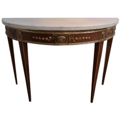 Polychromed and Golded Italian Neoclassical Console Table, 18th Century