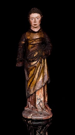 Polychromed Wooden Sculpture of Saint Lawrence, circa 1500