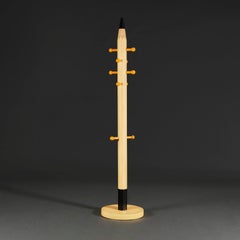Pop Art Pencil Coat Hanger, Painted Wood, England, 1960s Fun Design