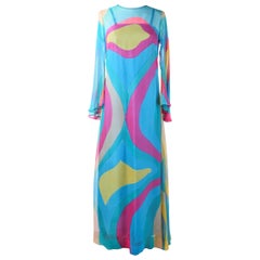 A Pop Art Printed Chiffon Ceremony Dress - France Circa 1975