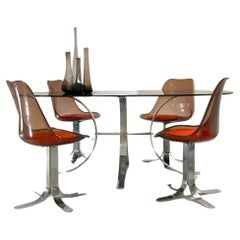A POP POST-MODERN SPACE-AGE DINING TABLE + 4 CHAIRS, KAPPA-Stil, Frankreich 1970