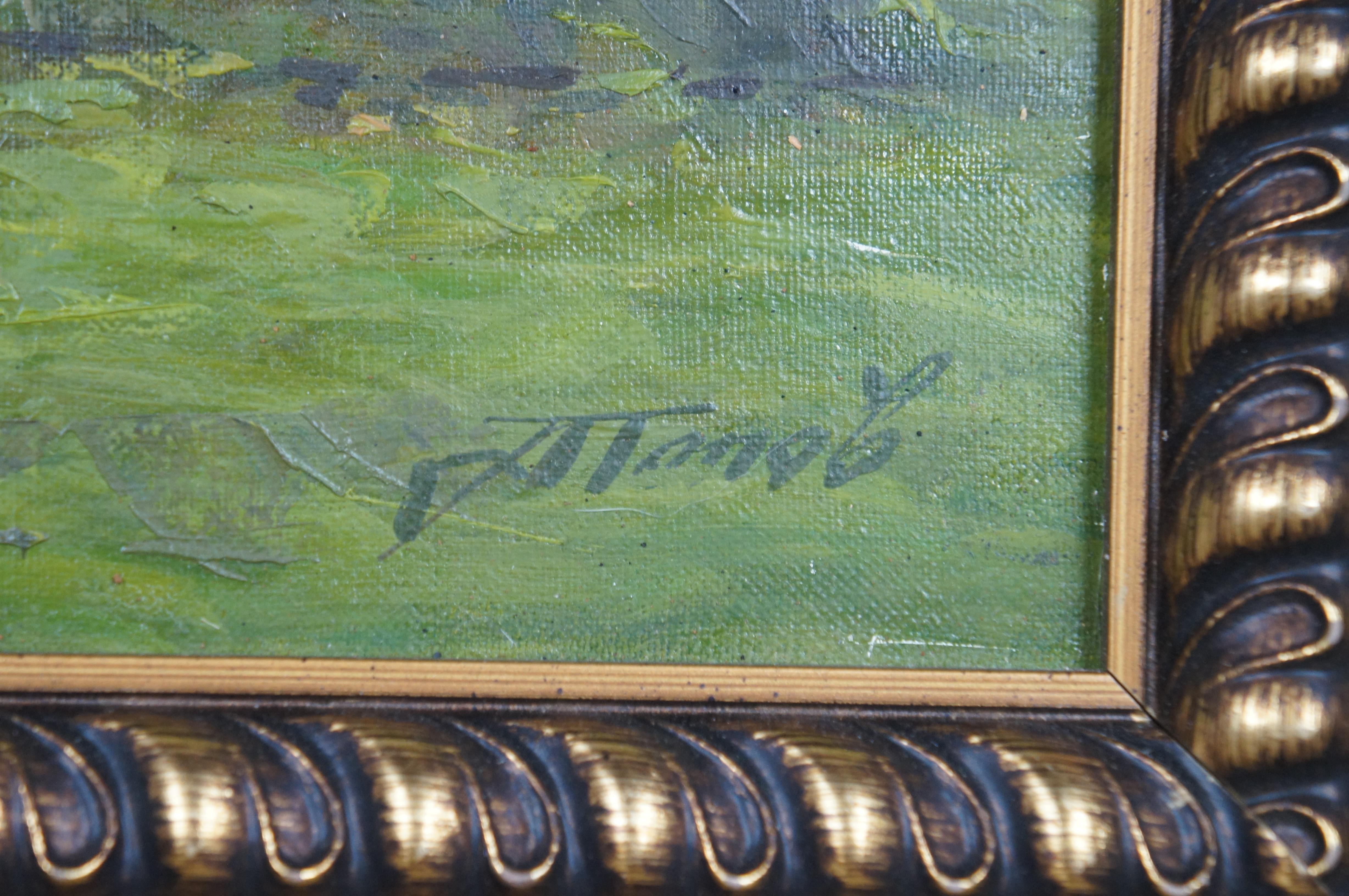 Toile A. Popov, peinture russe d'un paysage de moisson, huile sur toile encadrée 34