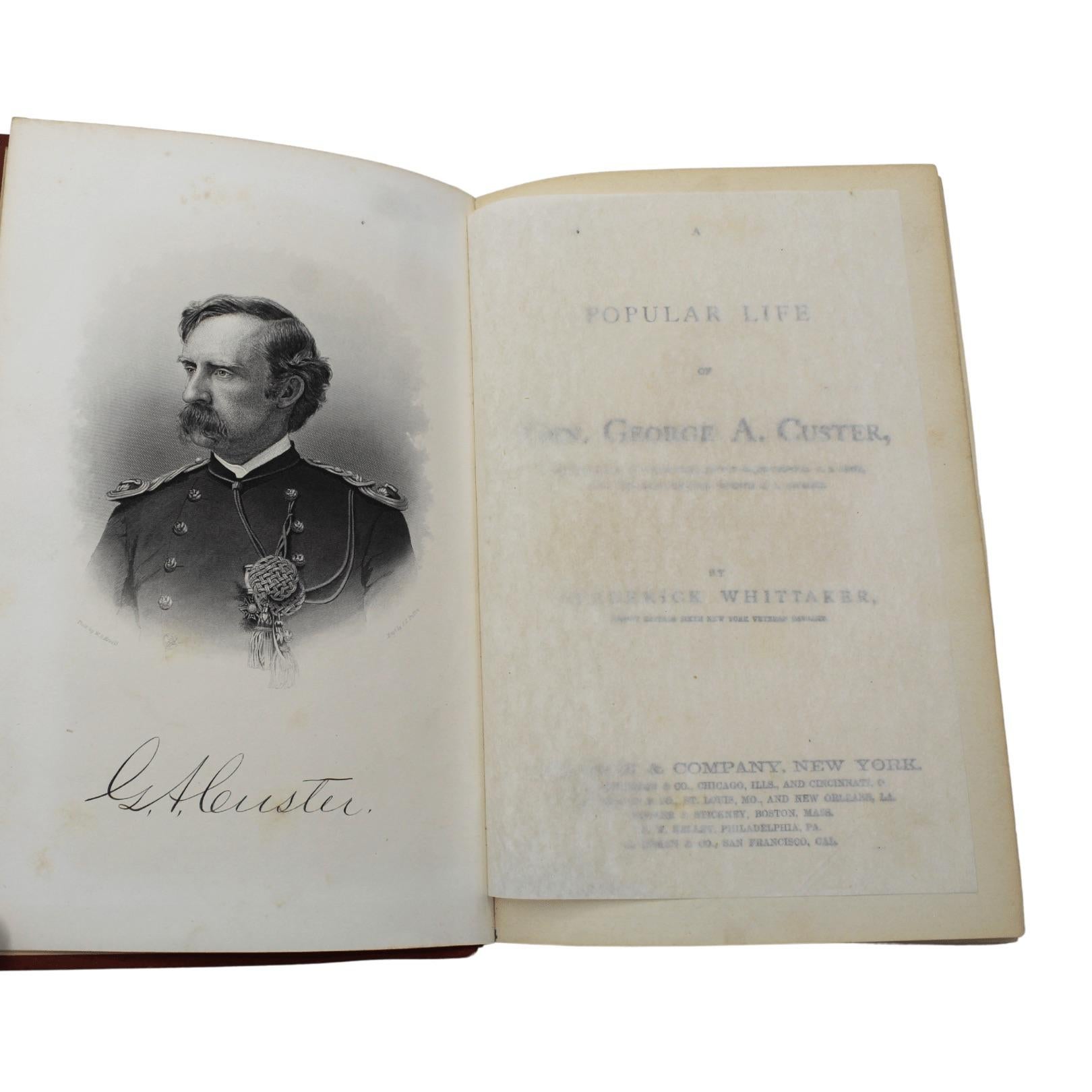 Américain Une vie populaire de genre George A. Custer par Frederick Whittaker, première édition en vente