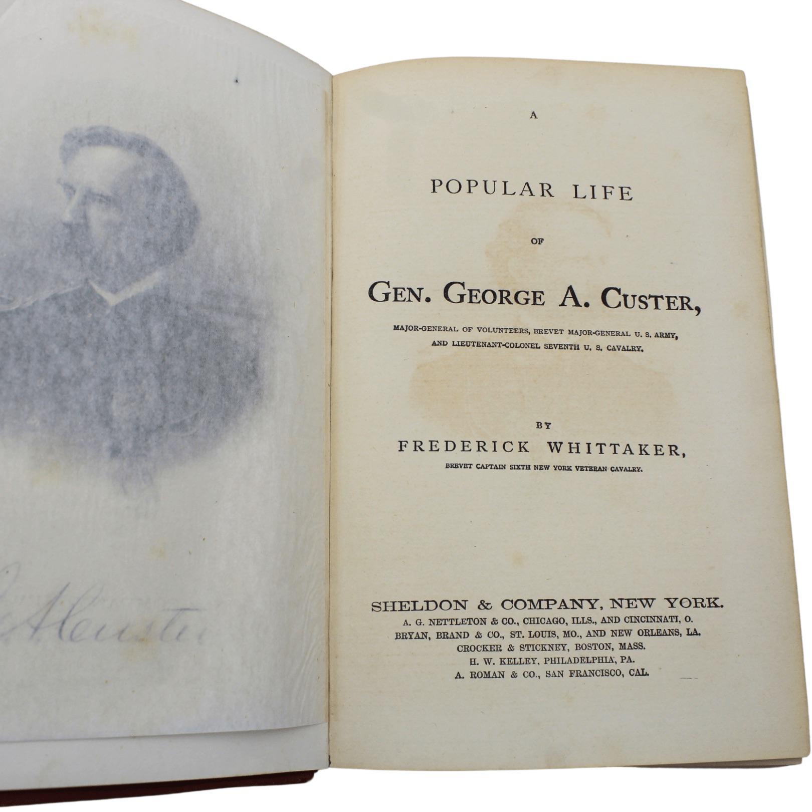 Une vie populaire de genre George A. Custer par Frederick Whittaker, première édition Bon état - En vente à Colorado Springs, CO