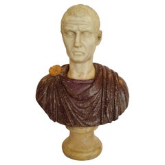 Porphyry and Carrara Marble Bust of César