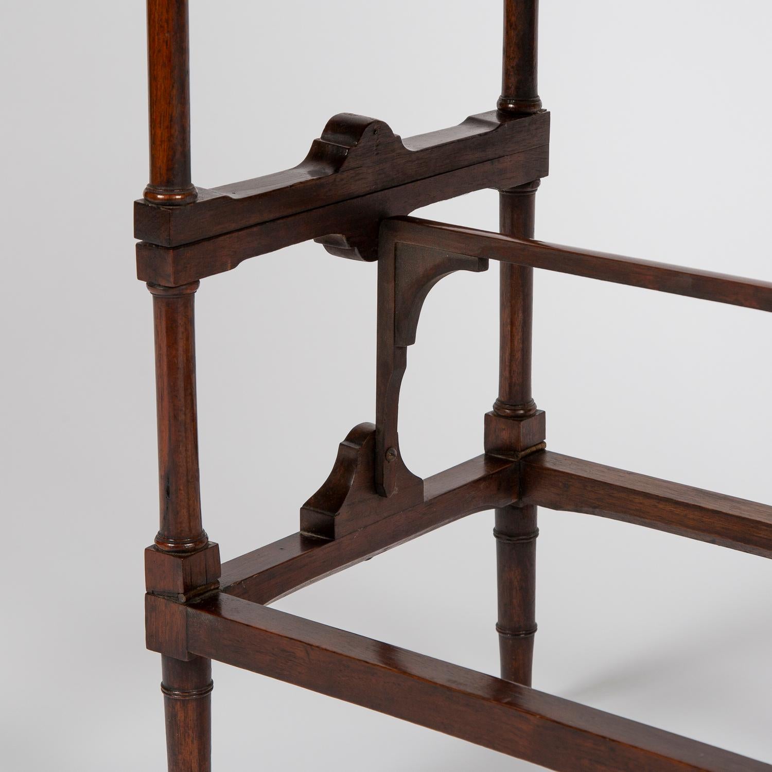 Portable Walnut Magazine Rack of Two Heights 7