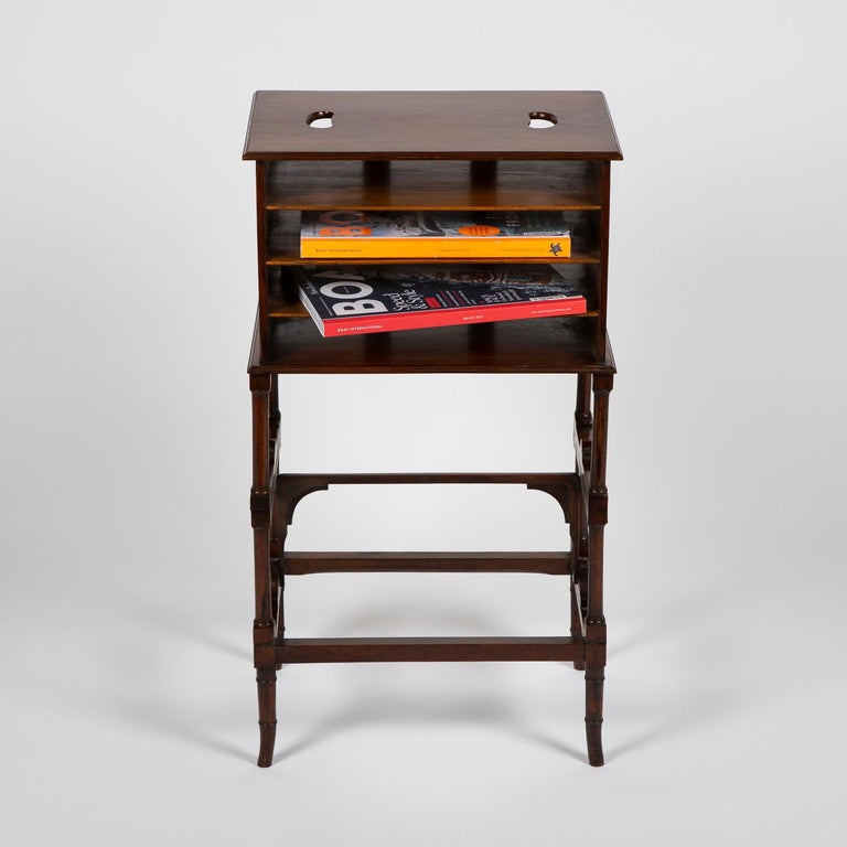 Portable Walnut Magazine Rack of Two Heights at 1stDibs