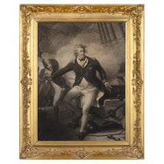 Antique Portrait Mezzotint of Admiral Viscount Duncan