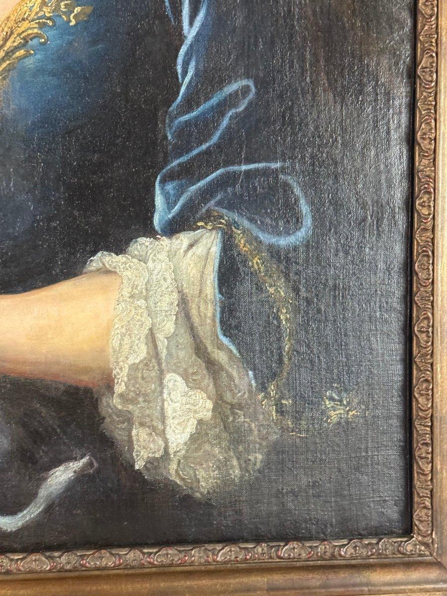 Ein Porträt einer hochwertigen Dame, Öl auf Leinwand, 18. Jahrhundert im Angebot 4