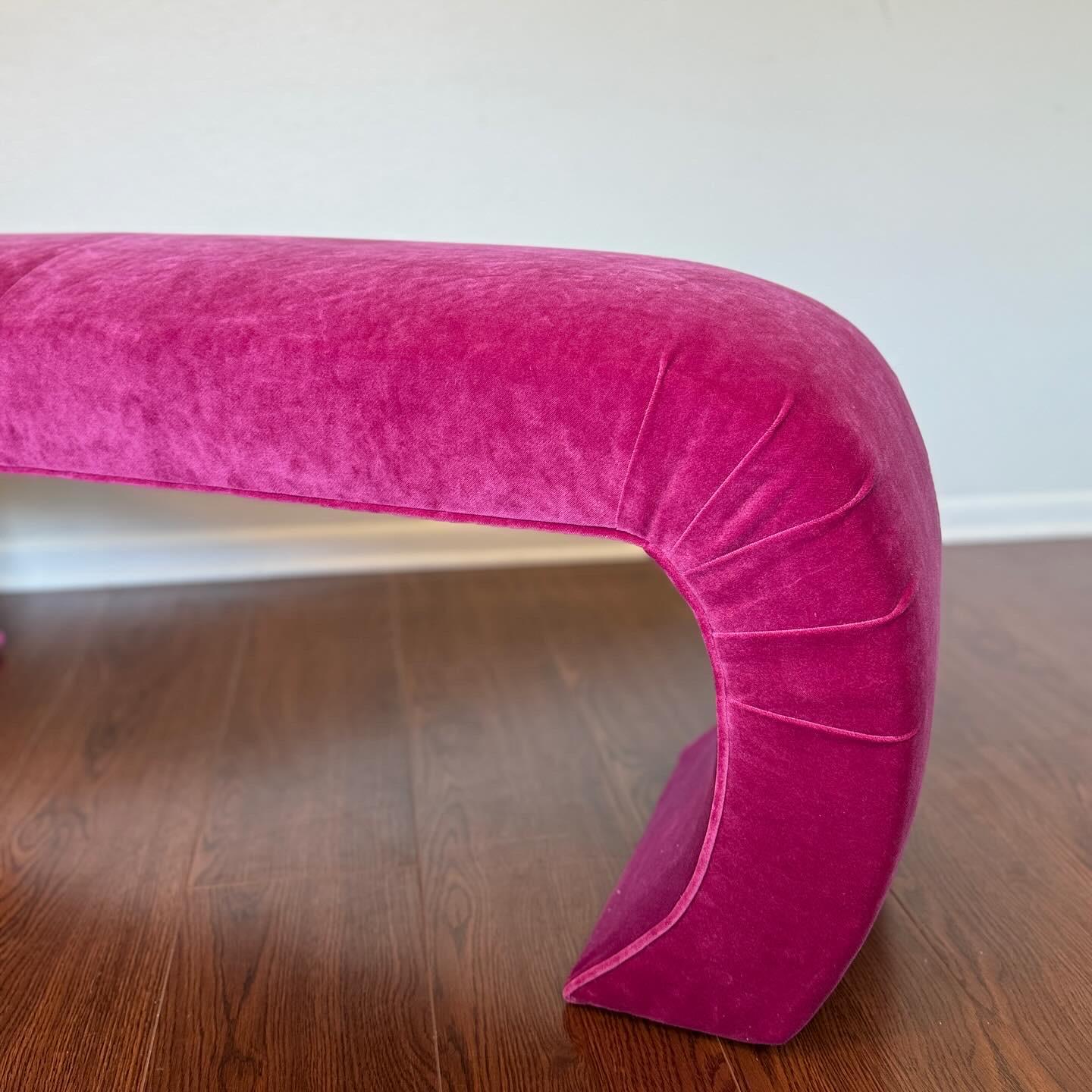 Unknown A post modern sculptural hot pink waterfall bench, circa 1980s