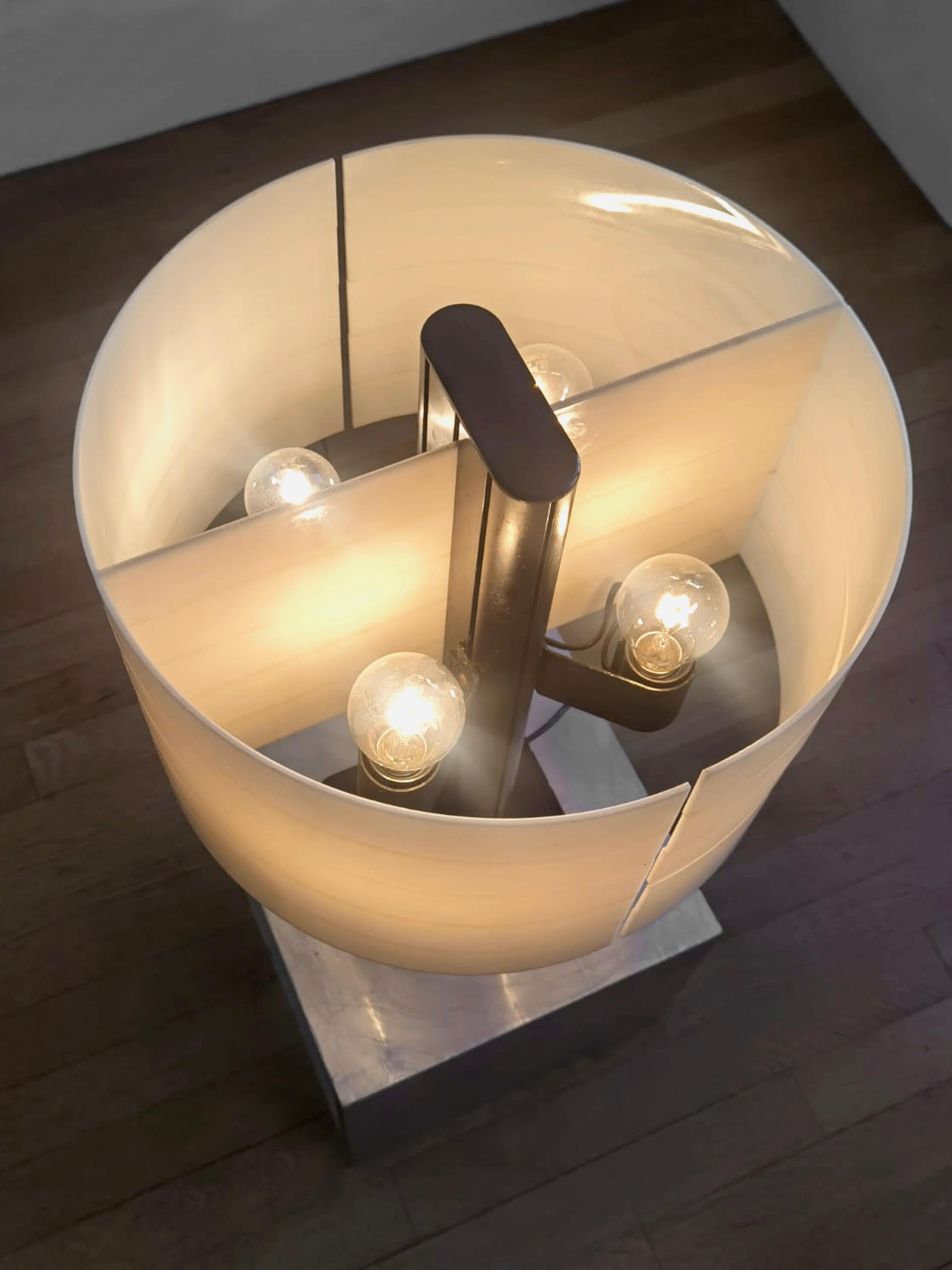 French A POST-MODERN Table LAMP by JEAN-PIERRE VITRAC, VERRE LUMIERE, France 1990 For Sale