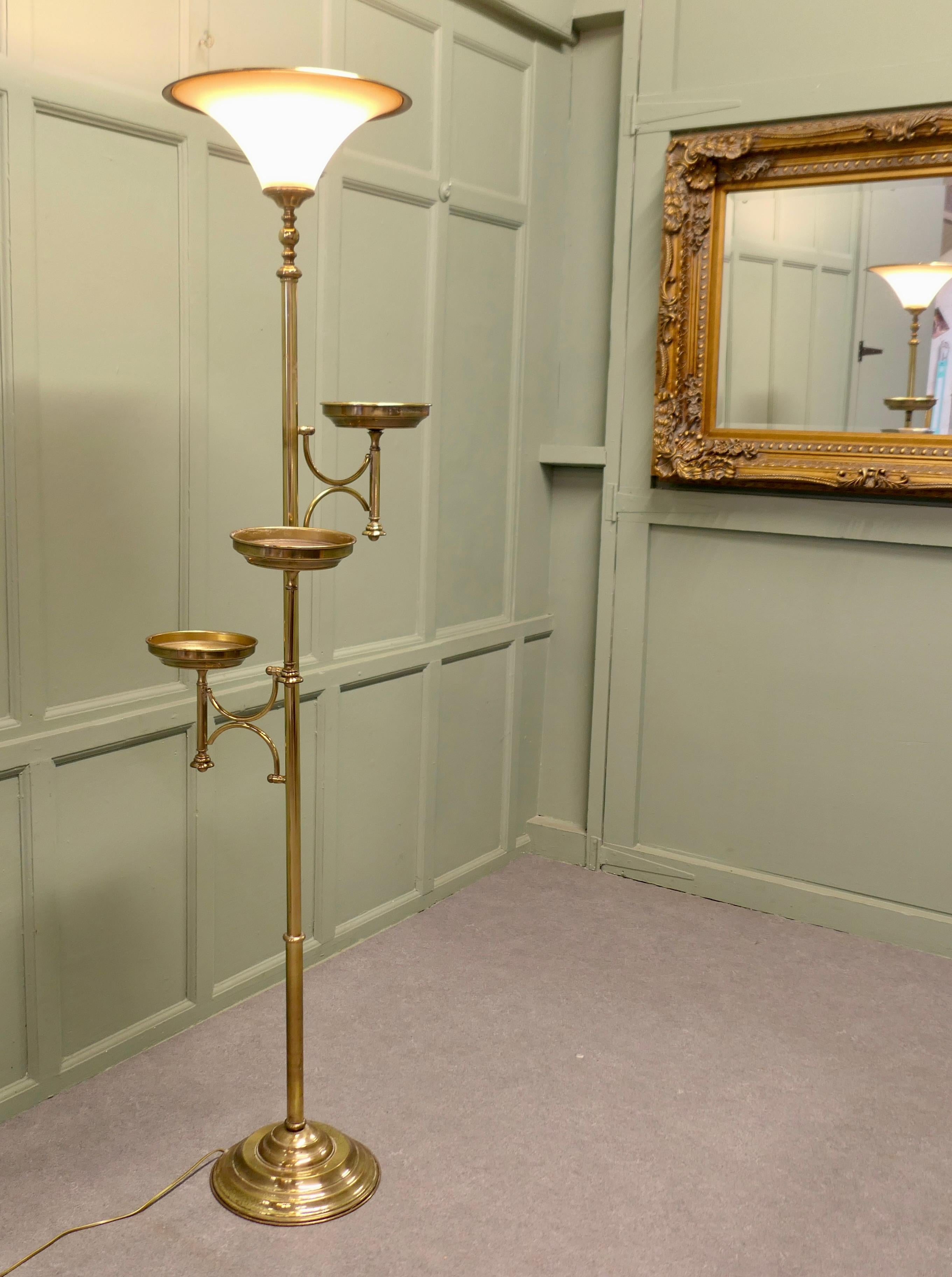 Post-Modern A Postmodern Floor Lamp with 3 Plant Stands For Sale