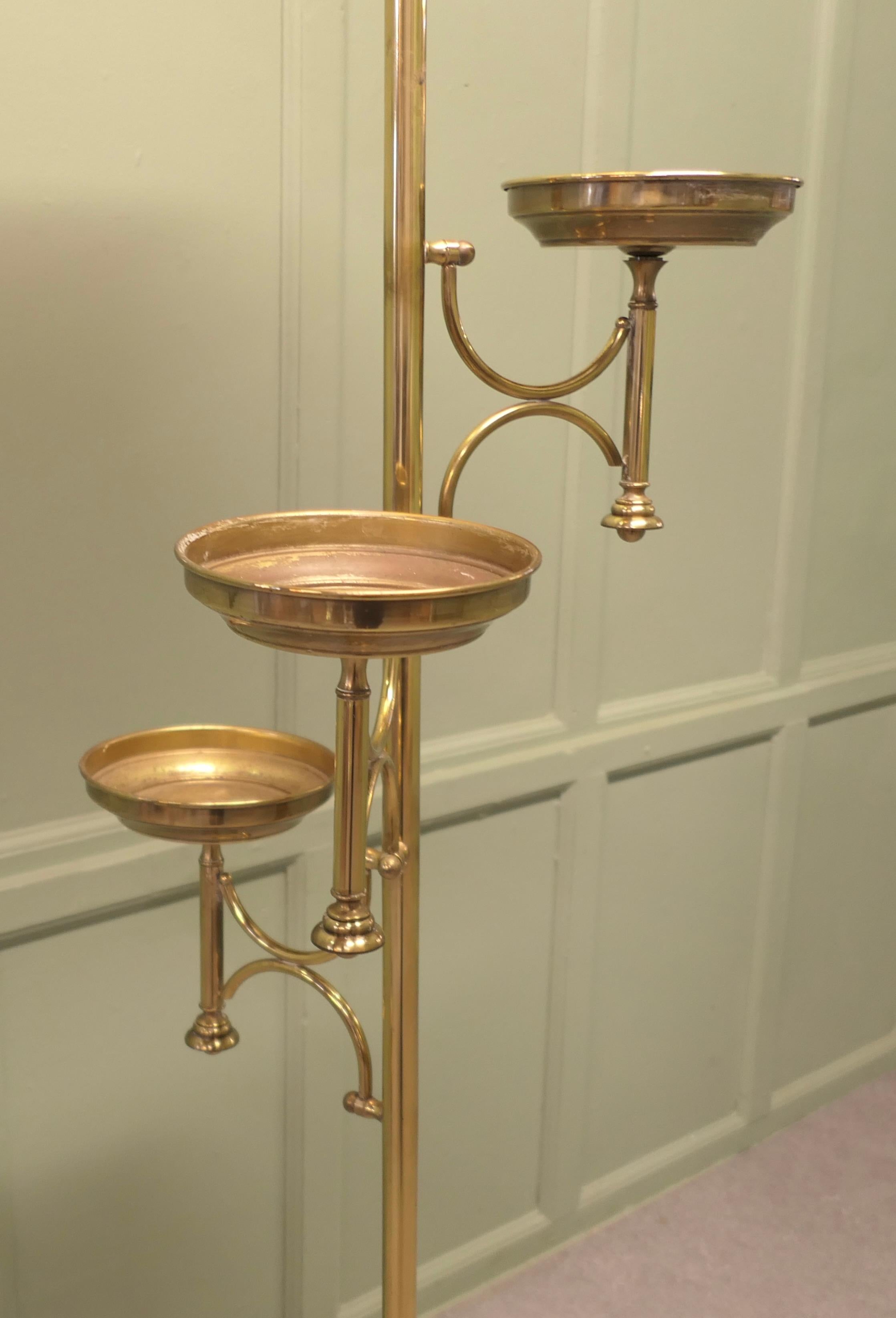 Late 20th Century A Postmodern Floor Lamp with 3 Plant Stands For Sale