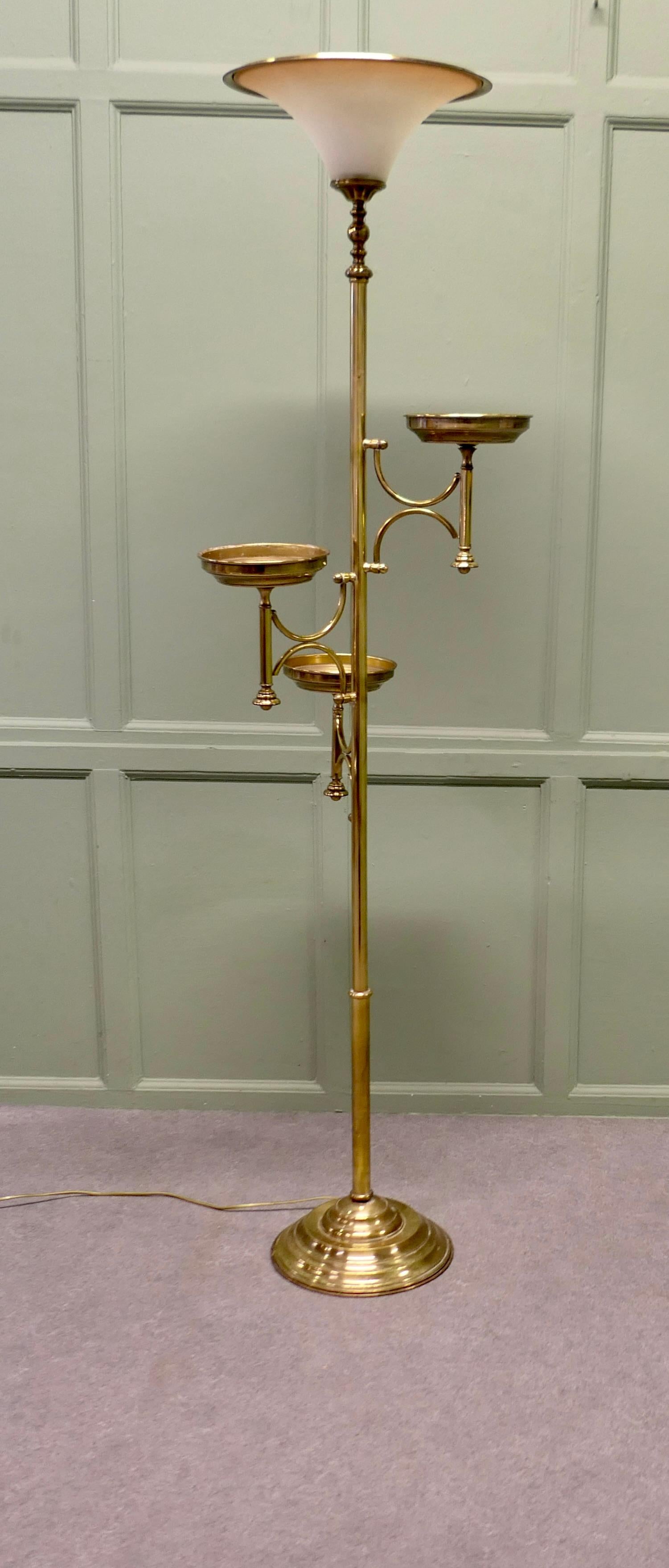 A Postmodern Floor Lamp with 3 Plant Stands For Sale 1