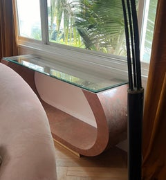 Consolle postmoderna in laminato di Karl Springer, fine XX secolo